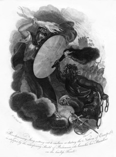 Revolutionary Fury and Britannia, 1814.Artist: I Brown
