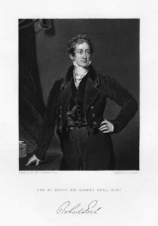 Sir Robert Peel, British Prime Minister, 19th century.Artist: J Cochran