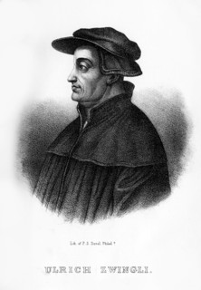 Huldrych Zwingli, Swiss theologian, (1854). Artist: Unknown