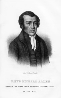 Richard Allen, African American founder of the African Methodist Episcopal Church, (1854). Artist: Unknown