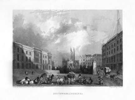 Southwark Cathedral, London, 19th century.Artist: J Woods
