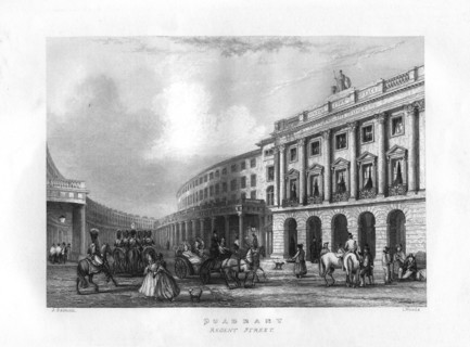 Quadrant, Regent Street, London, 19th century.Artist: J Woods