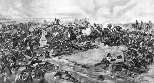 The Battle of Waterloo, fought on 18 June 1815, (1910). Artist: Unknown