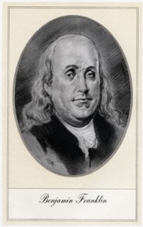 Benjamin Franklin, political figure and statesmen of the United States, (early 20th century). Artist: Gordon Ross