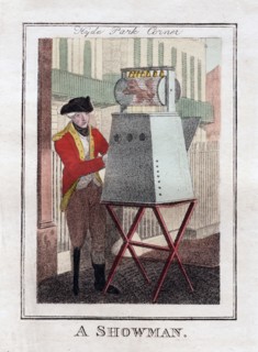 'A Showman', Hyde Park Corner, London, 1805. Artist: Unknown