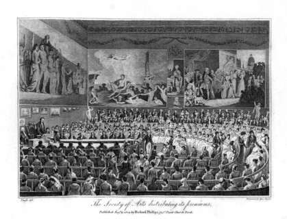 The Society of Arts distributing its premiums, 1804. Artist: Isaac Taylor