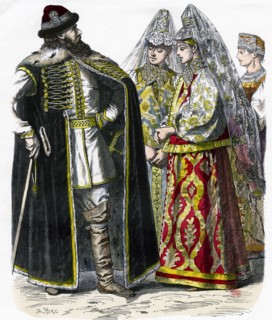 'Traditional Russian Costume', c1850. Artist: Unknown
