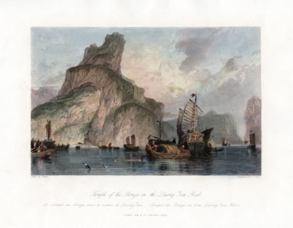 'Temple of the Bronzes in the Quang Yen Rock', China, c1840.Artist: CT Dixon