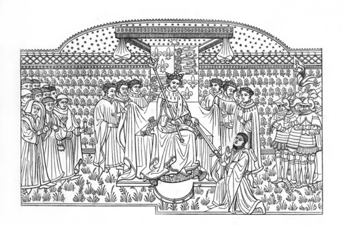 King Henry VI presenting a sword to the Earl of Shrewsbury, c1445, (1843).Artist: Henry Shaw