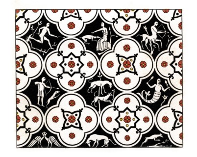 Pavement, 12th century, (1843).Artist: Henry Shaw