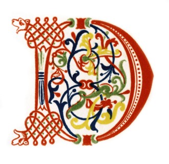 Initial letter 'D', late 12th century, (1843).Artist: Henry Shaw