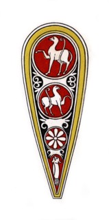 Shield, 12th century, (1843).Artist: Henry Shaw