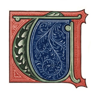 Initial letter 'T', (1843).Artist: Henry Shaw