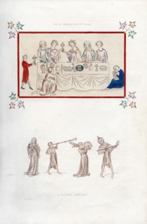 A royal repast, early 14th century, (1843).Artist: Henry Shaw