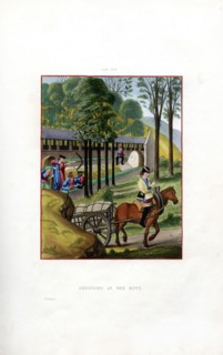 Shooting at the Butt, 1496, (1843).Artist: Henry Shaw