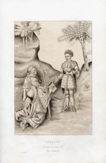 Lydgate presenting his book to the Earl of Salisbury, 1426, (1843).Artist: Henry Shaw