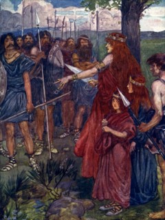 'Will you follow me, men?', c61 AD, (1905).Artist: A S Forrest