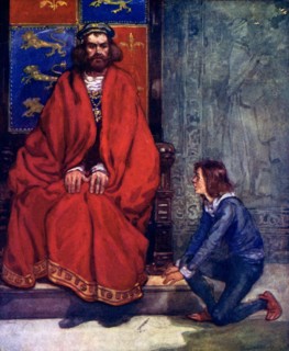'The little boy knelt before the King and stammered out the story', 1120, (1905). Artist: A S Forrest