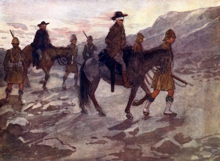 'The Boer leaders were blindfolded and guarded by soldiers of the Black Watch', 1902, (1905).Artist: A S Forrest