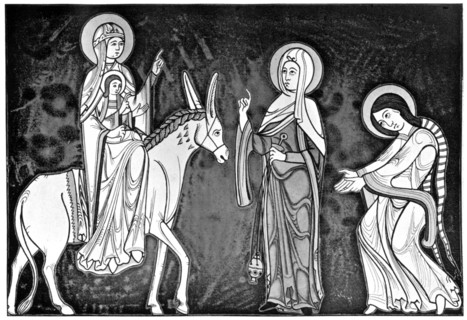 Virgin and child wearing Norman costume, (1910). Artist: Unknown
