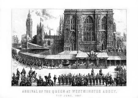 Arrival of the Queen at Westminster Abbey, London, 21 June, 1887, (1889). Artist: Unknown