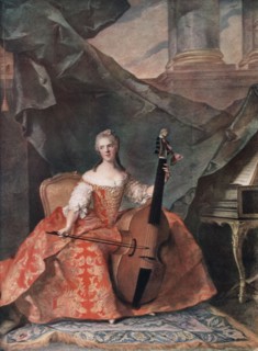 'Madame Henriette de France in Court Costume Playing a Bass Viol', 1754.Artist: Jean-Marc Nattier