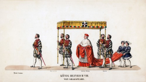Theatre costume designs for Shakespeare's play, Henry VIII, 19th century. Artist: Unknown