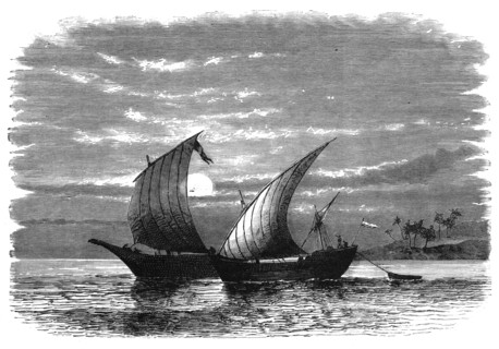 Arab dhows on the Red Sea, c1890. Artist: Unknown