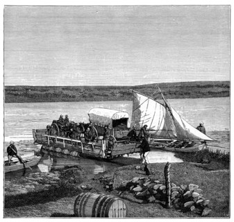 A ferry on the Vaal River, Transvaal, South Africa, c1890. Artist: Unknown