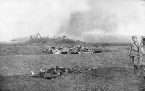 The carcass of Zeppelin LZ93 (L44), St Clement, France, 20 October 1917. Artist: Unknown