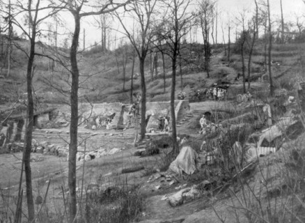 Allied command post on Mount Kemmel near Ypres, Belgium, 23 April 1918. Artist: Unknown