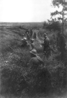 French infantry position in a sunken lane, north of Villers-Cotterets, Aisne, France, 1918. Artist: Unknown