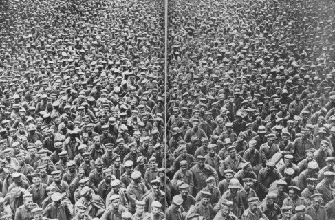 German prisoners captured by the 3rd and 4th British Armies, Somme, France, 21-22 August, 1918. Artist: Unknown