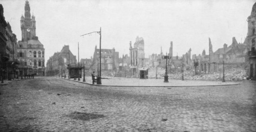 The ruins and bell tower of Douai, France, 1918. Artist: Unknown