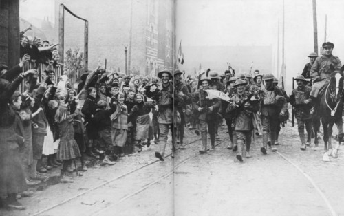 Lille being liberated by the British, France, 17 October 1918. Artist: Unknown