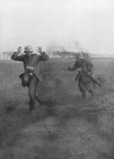 German soldiers surrendering near Vierzy, south of Soissons, 18 July 1918. Artist: Unknown