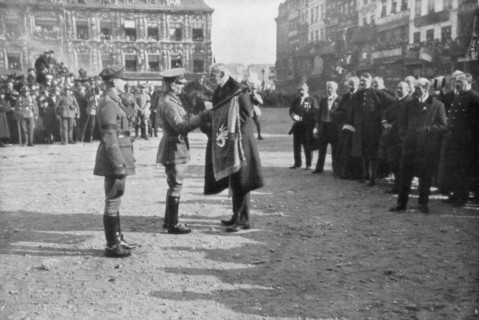 Lille being liberated by the British 5th Army, France, 17 October 1918. Artist: Unknown