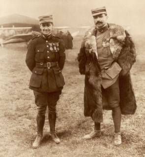 Lieutenant Georges Guynemer and Captain Felix Brocard, French fighter pilots, 5 February 1916. Artist: Unknown