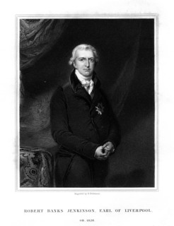 Robert Banks Jenkinson, 2nd Earl of Liverpool, Prime Minister of the United Kingdom, (1834).Artist: H Robinson