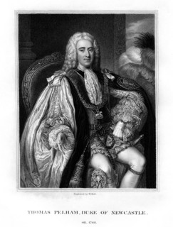 Thomas Pelham-Holles, 1st Duke of Newcastle-upon-Tyne, British Whig statesman, (1831).Artist: W Holl