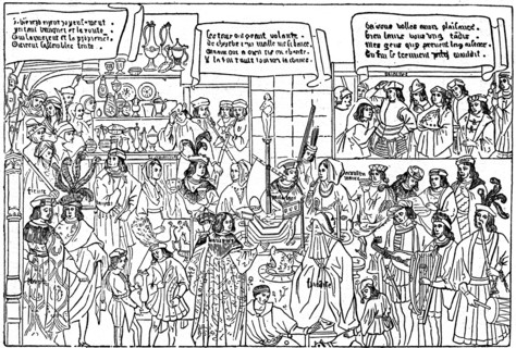 A banquet, late 15th century, (1910). Artist: Unknown