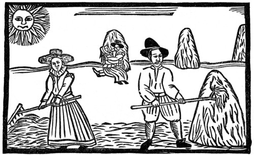Haymaking, early 17th century, (1910). Artist: Unknown