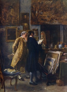 'An Artist showing his Work', c1850, (1912).Artist: Jean Louis Ernest Meissonier