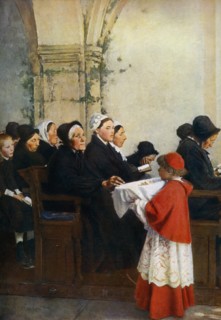 'The Blessed Bread', c1879, (1912).Artist: Pascal Adolphe Jean Dagnan-Bouveret