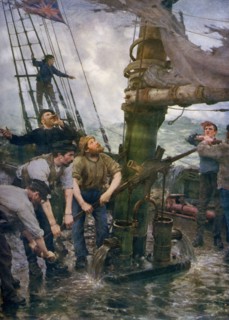 'All Hands to the Pumps', 1888-1889, (1912).Artist: Henry Scott Tuke