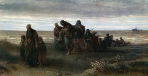 'Fishermen carrying a Drowned Man', c1861, (1912).Artist: Jozef Israels