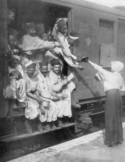 Turkish riflemen en route to the front by train, 1914. Artist: Unknown