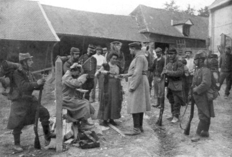 Captured German prisoners, France, August 1914. Artist: Unknown