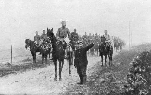 French cavalry on a reconnaissance mission, Somme, France, 1914. Artist: Unknown