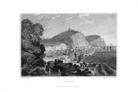 Hastings, East Sussex, 1829.Artist: Fenner, Sears & Co